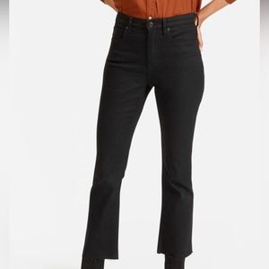 Everlane kick flare crop Jean with raw hem